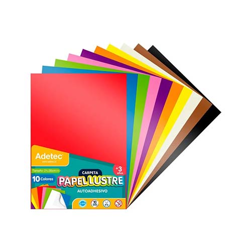 Papel Lustre A4 - Cores Sortidas - ADETEC