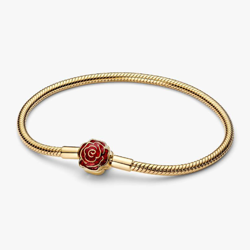 Pulseira Corrente Snake Rosa Encantada Bela e o Monstro Disney - PANDORA