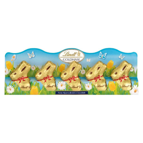 Mini Coelhos de Chocolate 120g - LINDT Gold Bunny - Pack 5