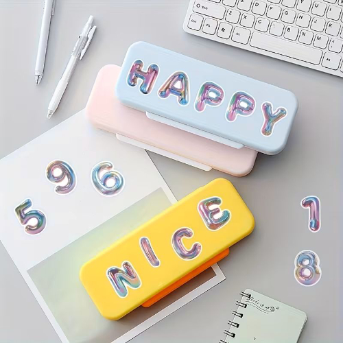 63 Autocolantes Decorativos Glitter Rainbow – Letras e Números - 5 unidades - Image 3