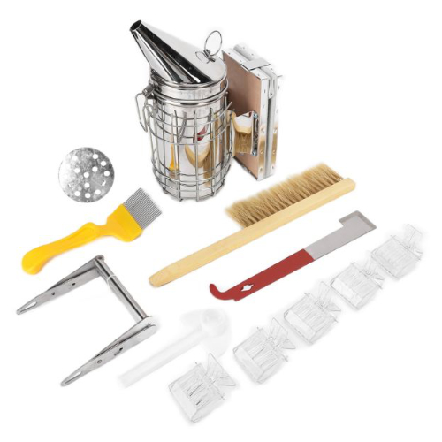 Kit de Apicultura 11 Peças com Fumegador e Ferramentas
