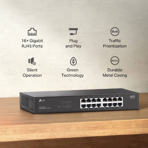 Switch de Rede - TP-Link LS1016G 16 Portas - Gigabit UnManaged Desktop/Rackmount - Image 2