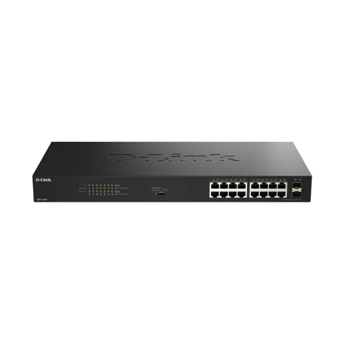 Switch D-LINK DGS-1018P 16 Portas Gigabit PoE+ 2 SFP Unmanaged 240W